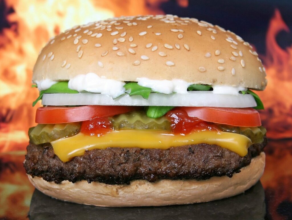hamburger, burger, barbeque